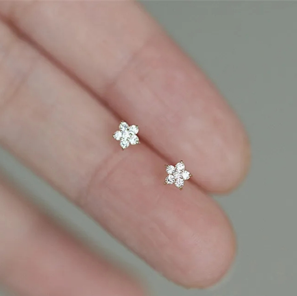 Sterling silver diamond earrings
